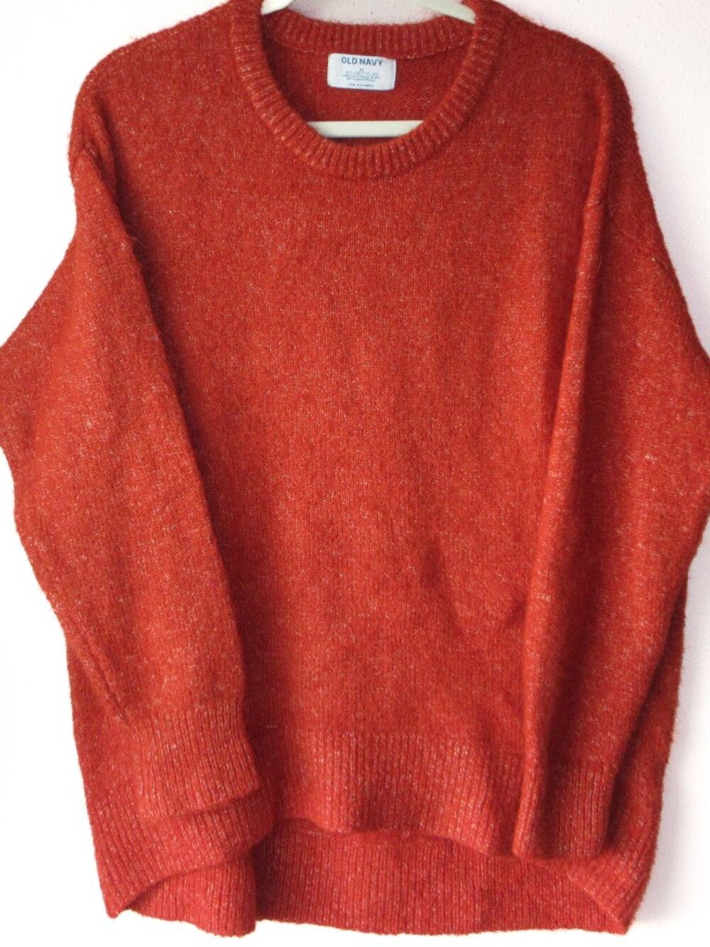 Rust Heathered Crewneck Sweater Size XL Oversized Cottagecore Fall Cozy Knit